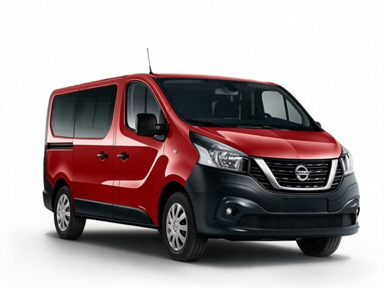 Furgoneta Nissan NV300 L1 con cristales traseros, vista frontal tres cuartos